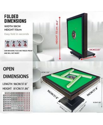 Black Folding Metal Automatic Mahjong Table, Electric Mahjong Table with Quiet Shuffle