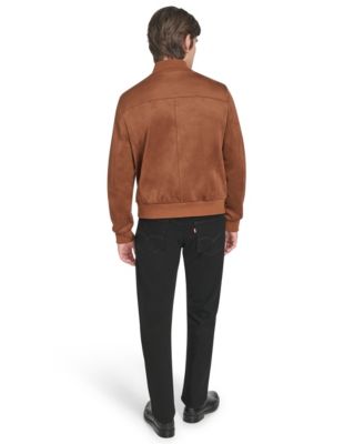 Men's Faux Suede Bomber Jacket