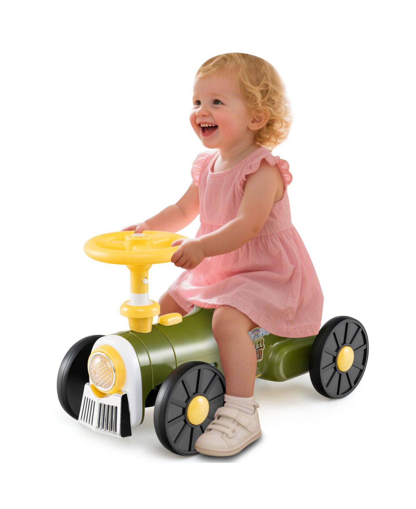 Детская игрушка HONGGE Ride-On Train with Whistle Sound and Under-Seat Storage, Ages 19-36 Months, цвет: Зелёный — фото 2