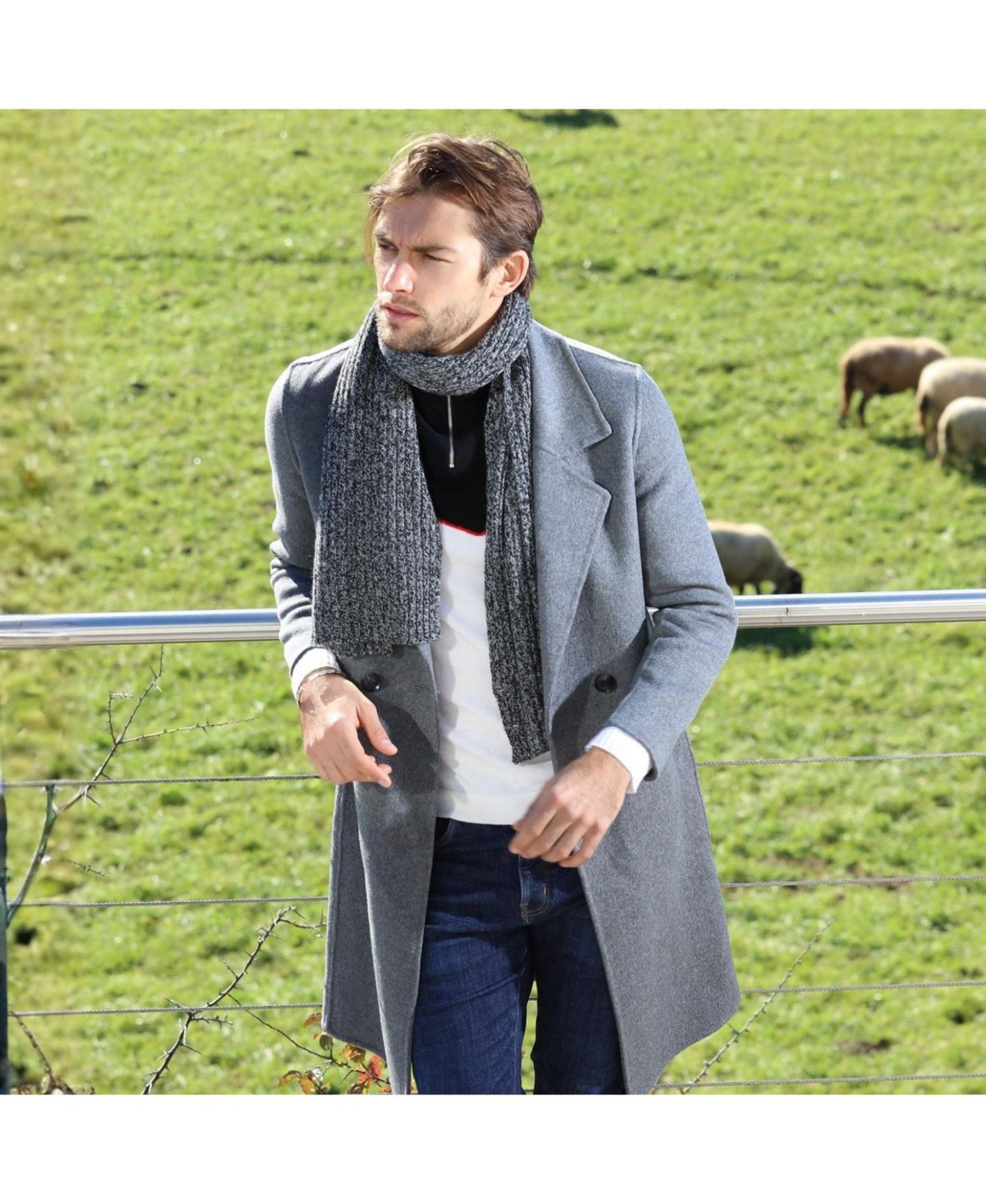 Мужской свитер Bellemere New York Half-Zipped Cashmere Blend, цвет: Белый — фото 5