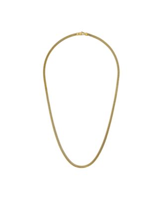 Men's Gold Plated Square Snake Chain Pendant Necklace