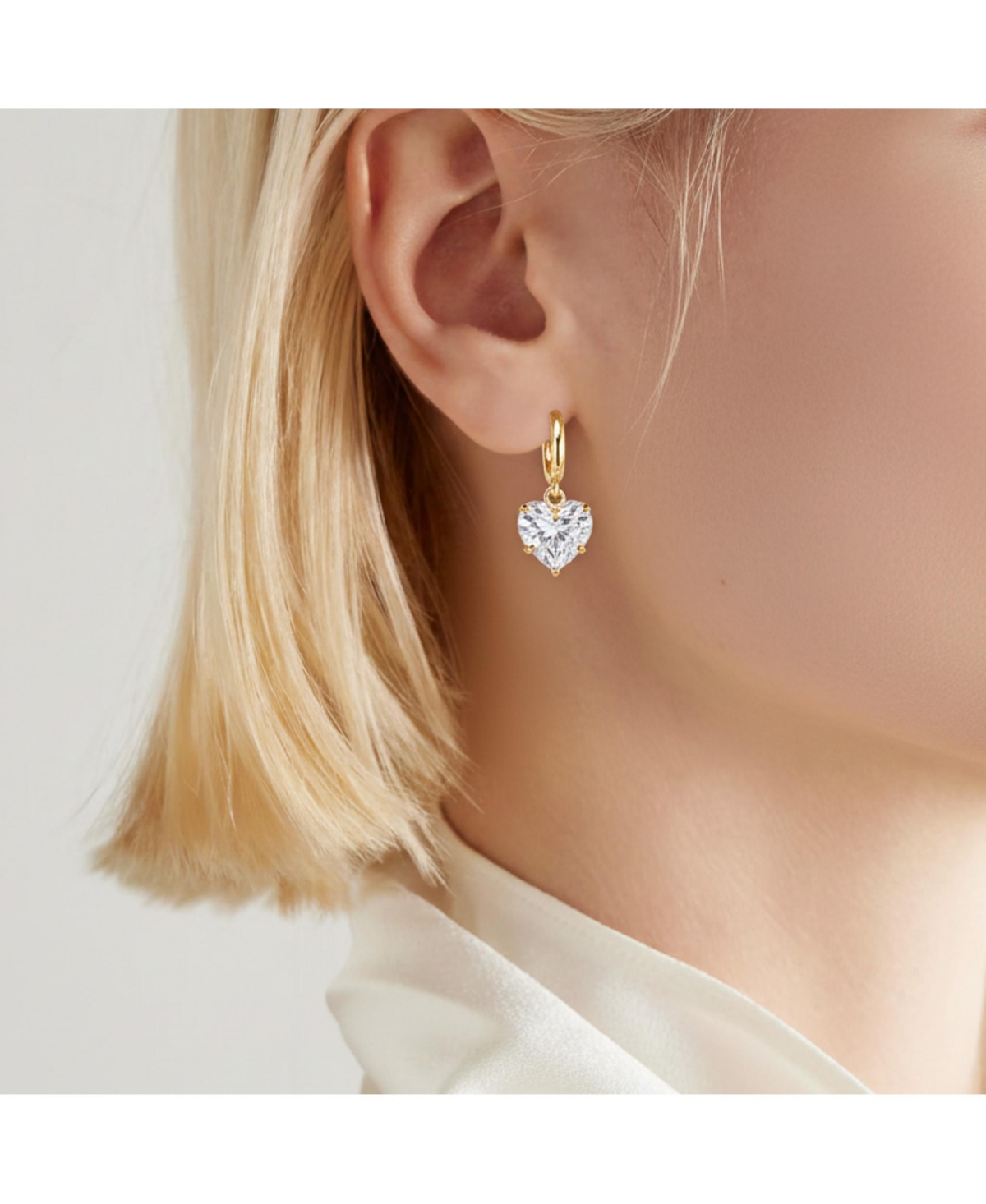 18 K Gold Plated Brass with Stunning Heart Earrings - Lola Heart Earrings For Women