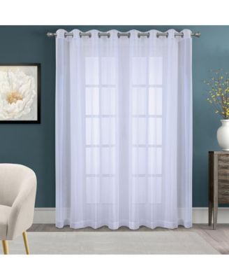 Cote d'Azure Sheer Grommet Exclusive Curtain Panel for Living Room 112" x 84" White