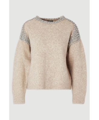 Women's Embellished Trim Cosy Knit Jumper