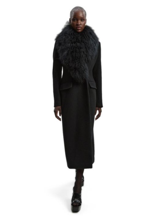 Женские куртки Karen Millen Wool Detachable Collar Midi Coat