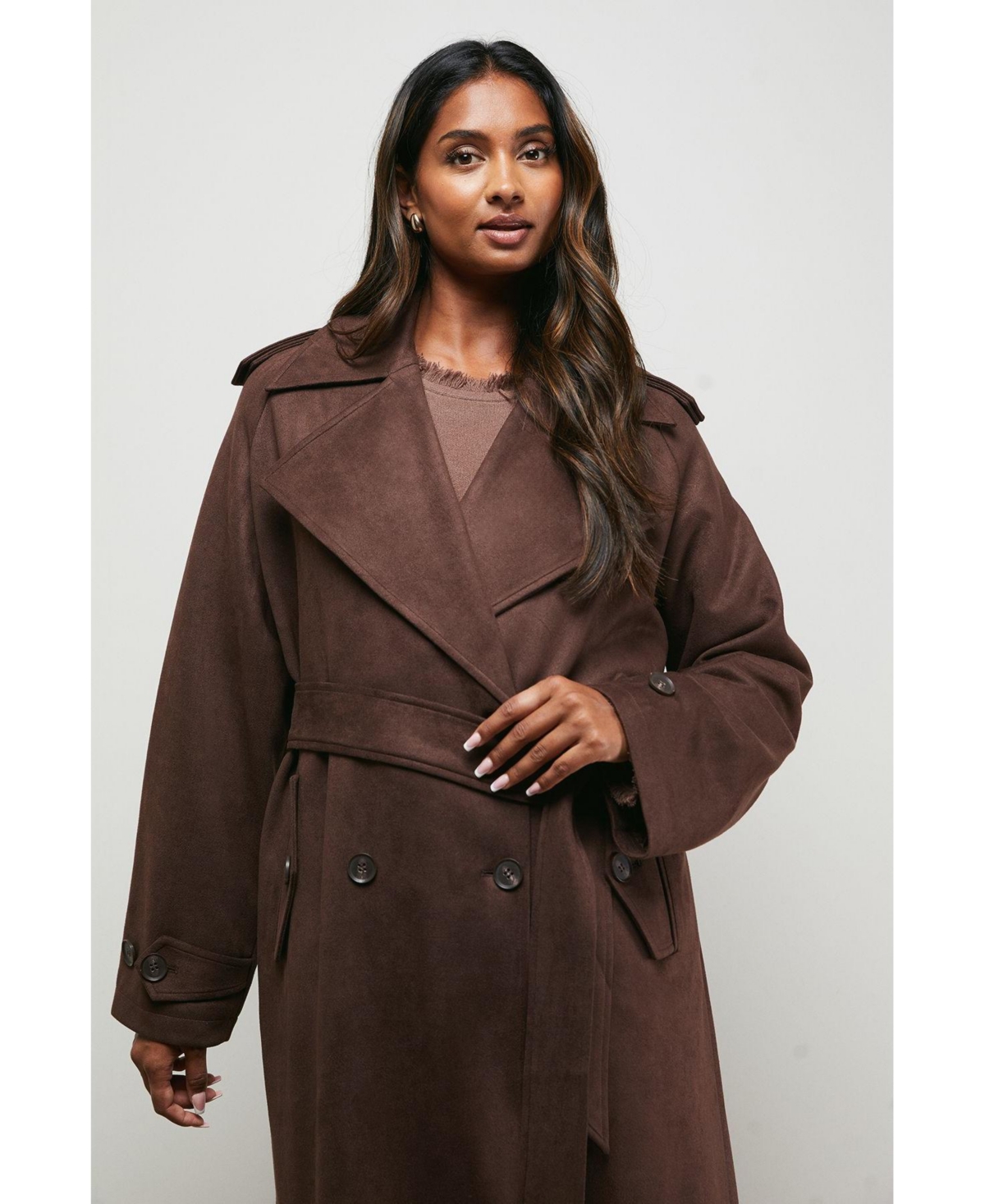 Oasis Women's Cuff Detail Belted Coat