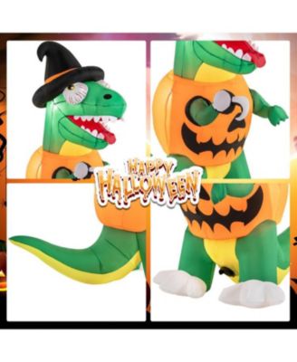 Blow up Inflatable Pumpkin Dinosaur Yard Decoration with Built-in LED Lights