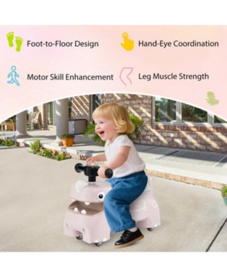 Toddler Ride-On Sliding Car with Lights, Music, and Under-Seat Storage - Pink