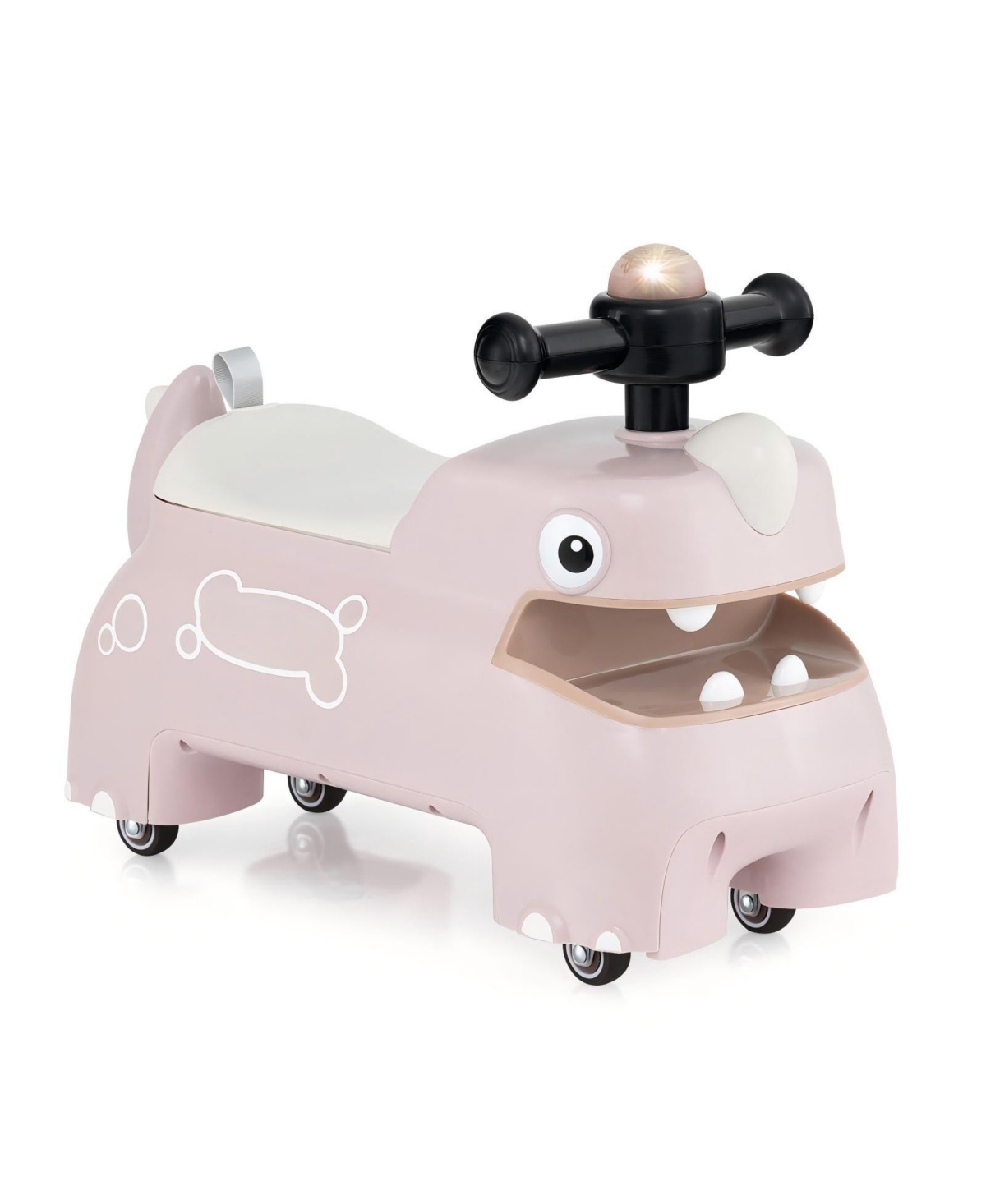Hongge Toddler Ride-On Sliding Car with Lights, Music, and Under-Seat Storage - Pink