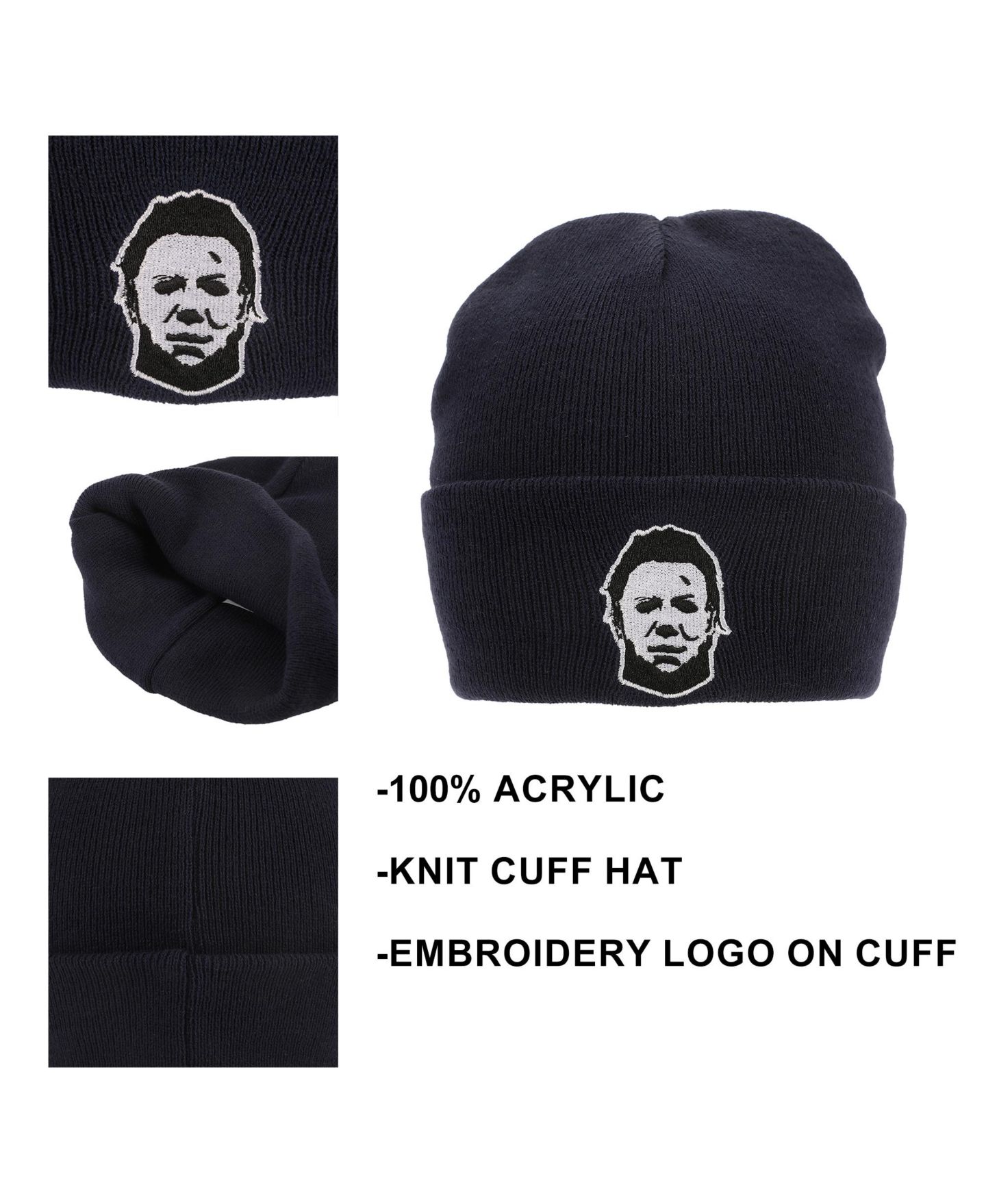 Мужская шапка Halloween John Carpenter s Michael Myers Navy Cuff Beanie., цвет: Синий — фото 5