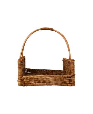 Decorative Handwoven Rattan Hanging Basket, Brown