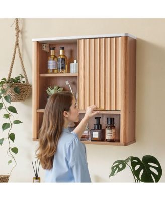 Wall Cabinet with Double Doors and Shelf Storage