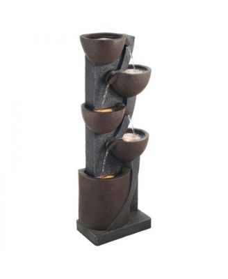 Outdoor 5-Tier Jar-Shaped Water Fountain for Garden or Patio