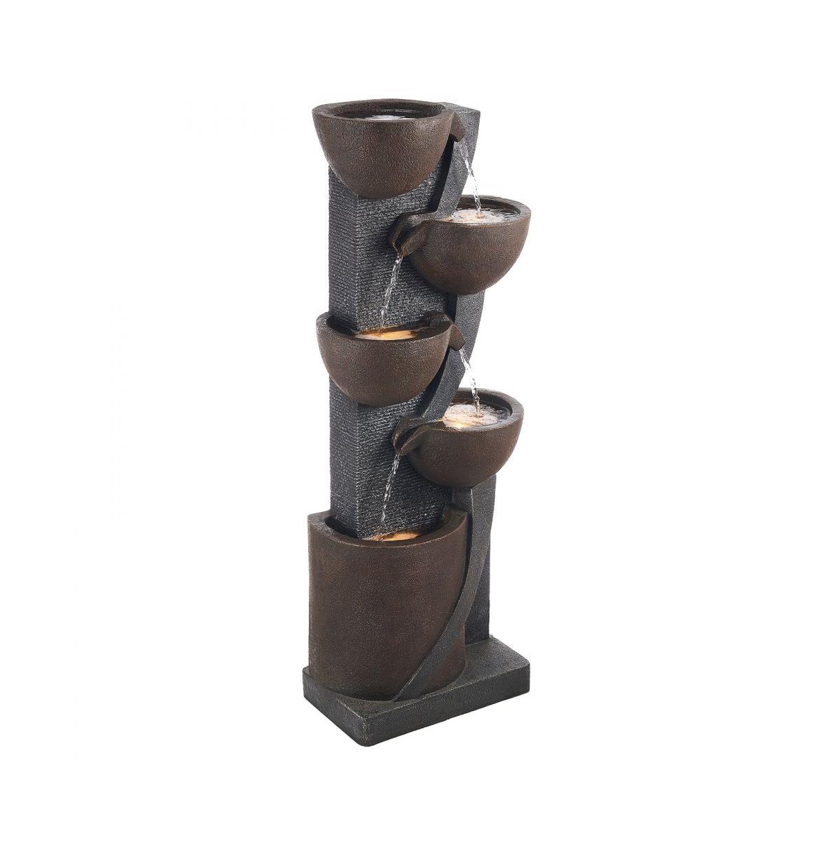 Slickblue Outdoor 5-Tier Jar-Shaped Water Fountain for Garden or Patio