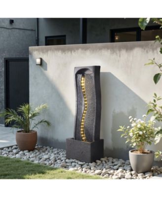Outdoor 1-Tier Rock Base Water Fountain for Garden or Patio