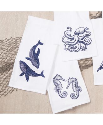 Seahorses Kitchen and Bathroom Embroidered Hand Towel
