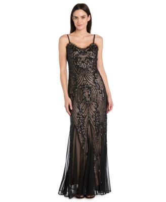 Women's Beaded Long Spaghetti Straps Dress