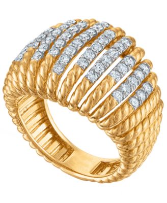 White Diamond Ring (1/4 ct. t.w.) in 14k Yellow Gold