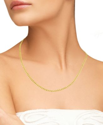 Beveled Curb Link Necklace in 18k Yellow Gold