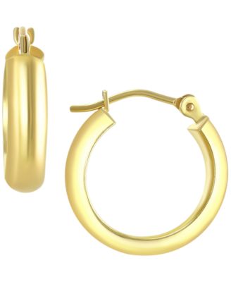 Wedding Band Polished Hoop Earrings in 18k Yellow Gold