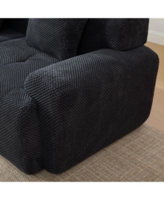 Streamdale 104.3" 4-Piece L-Shaped Upholstered Modular Sectional Sofa, Charcoal