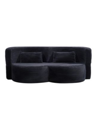 Streamdale Folding corduroy sofa bed, double sofa for living rooms, offices (dark gray)