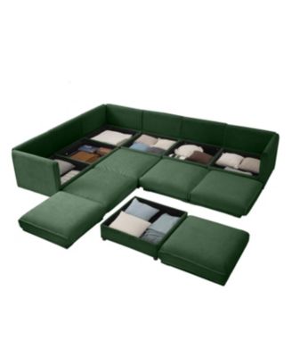 Large Modular Sectional Sofa with Storage, Chenille
