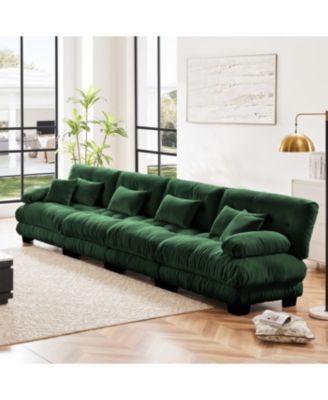 Streamdale 4-Seater Chenille Sectional Sofa - Comfy Upholstered Couch for Living Room