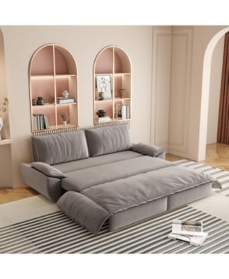 73.2" Queen Pull Out Sofa Bed, 3-in-1 Convertible Sleeper Sofa, Grey