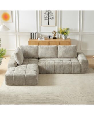Streamdale Chenille L-Shape Luxury Sectional Sofa, Comfy Sleeper Couch for Living Room