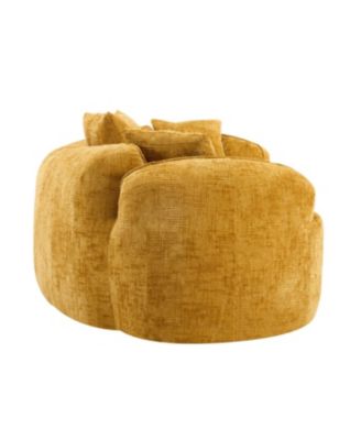 Streamdale Yellow Curved Compressed Sofa - Nordic Design for Living Room