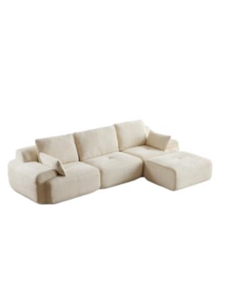 Streamdale Modern Memory Foam Compressed Sofa, Large Sectional Couch, Pet-Friendly, Beige