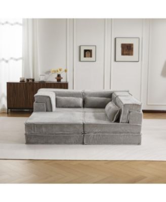 Compression Sofa, Convertible Floor Sofa Bed, Modular Sectional Sofa, 3 Seater