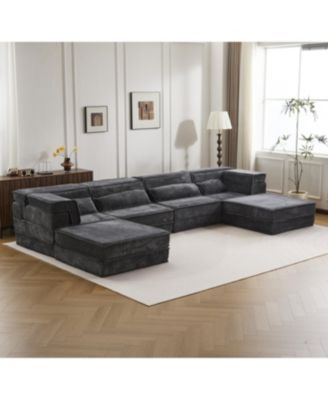 Streamdale Compression Sofa, Convertible Floor Sofa Bed, Modular Sectional, 4 Seater