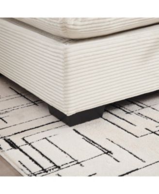 Big Deep Seat U-Shaped Corduroy Sectional Couch, Beige