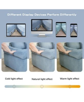 130" Oversized Cloud Modular Sectional Couch, Premium Corduroy, 3-Seater, Blue