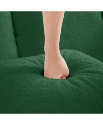 Streamdale Green Teddy Fabric L-Shaped Chaise Sofa - No Assembly, Fluffy Comfy Couch