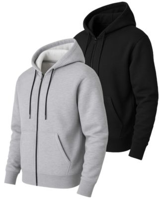Men's Super Heavyweight Fleece Lined Full-Zip Hoodie, 2-Pack