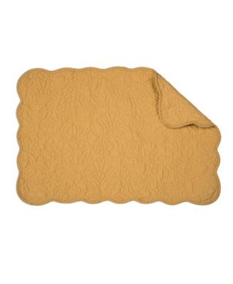 Christiana Honey Reversible Machine Washable Scallop Quilt Placemats Set of 6