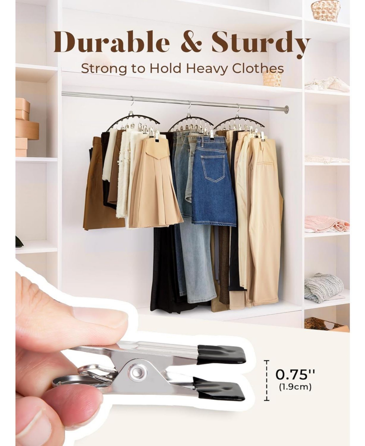 House Day Legging Organizer, Metal Yoga Pants Hanger 2 Pack with 10 Clips