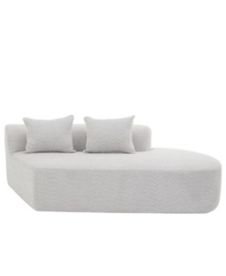 116" Modern Curved Sectional Sofa with Chaise Lounge, Pearl Upholstery, 2-Piece Set