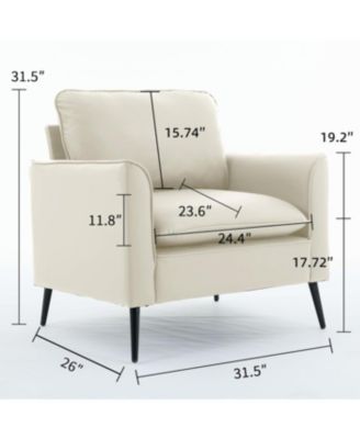 Cat paw leather upholstered sofa 2PC Cream White, Nordic retro casual sofa chair.