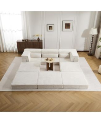 Streamdale Compression Sofa, Convertible Floor Sofa Bed, White