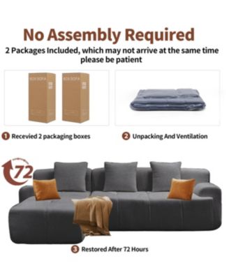 Streamdale Modern cloud sofa, modular L-shaped chaise, deep seat, no assembly.