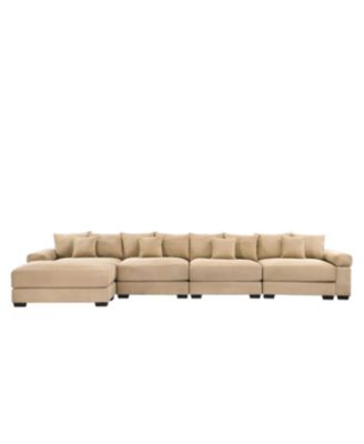 Streamdale Camel 170" Oversized Cloud Modular L-Shape Sectional Couch with Ottoman