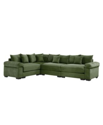 Oversized Cloud Modular Sectional Couch, Convertible, Deep Seat, Green
