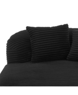 Streamdale Modern Chaise Lounge Sofa Boneless Couch 51.6" Sofa Bed Black