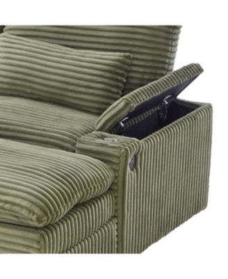 Streamdale Loveseat Sofa 70.9" Sectional Convertible Sofa Bed w/Storage, Ottomans, USB & Cup Holders