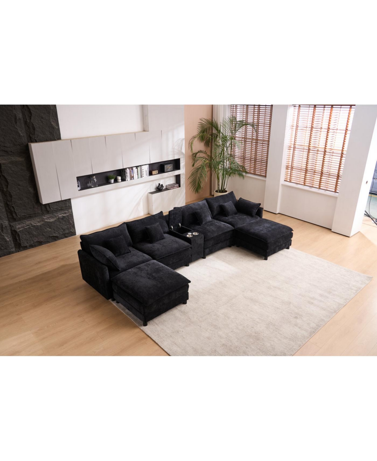 Streamdale Furniture Streamdale Seven-piece sofa set with console, coffee table & 6 pillows