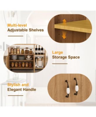 Streamdale Multi-Functional Folding Table with Storage Shelves and Wheels